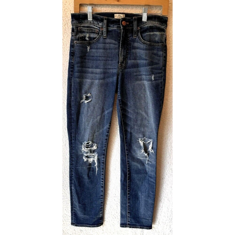 J. Crew Womens 27‎ Vintage Straight Jeans Coastline Wash Distressed